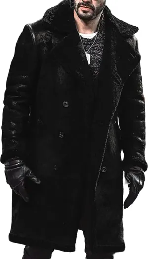 Shearling Leather Coat Men Faux Suede Sherpa Lined Sheepskin Jacket Aviator Bomber Warm Winter Jacket Long Trench Coats