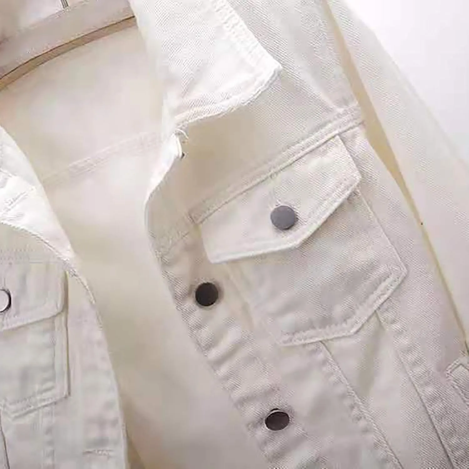 Short Sleeve Denim Jacket for Women Crop Jean Summer Stretch Slim Fit Jean Classic Casual Jackets