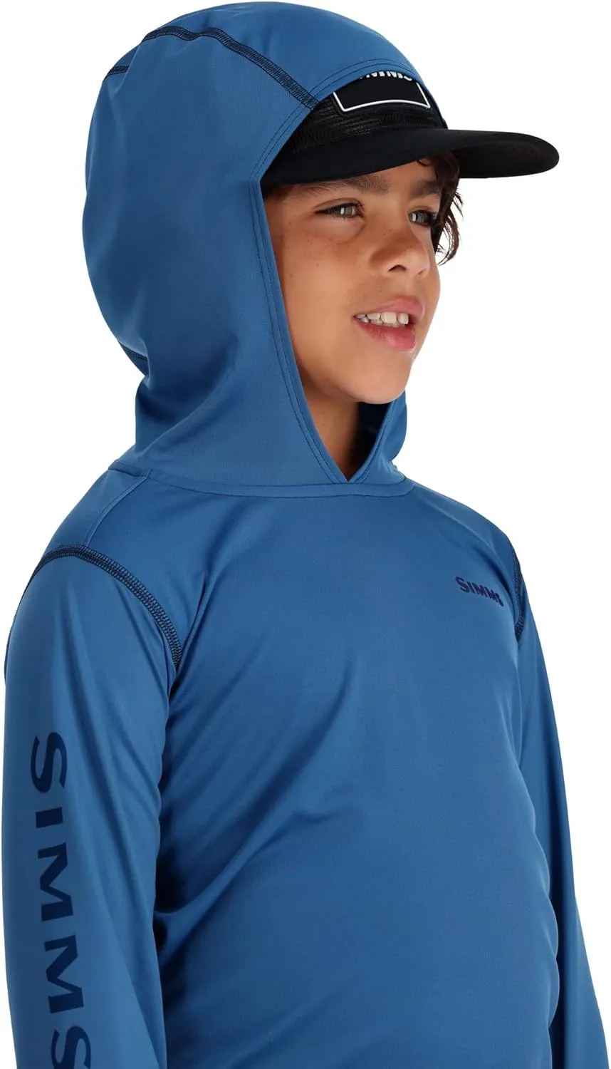 Simms Youth Solar Tech UPF 50 Fishing Shirt, SPF Hoody Shirt