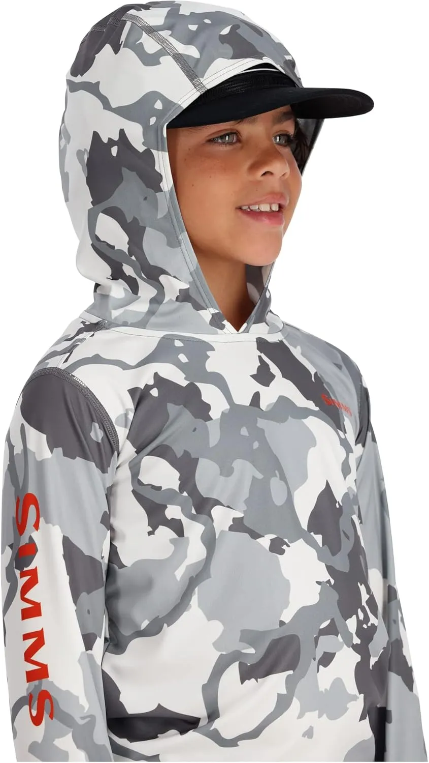 Simms Youth Solar Tech UPF 50 Fishing Shirt, SPF Hoody Shirt