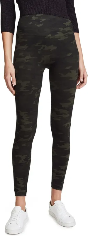 SPANX Leggings for Women Look at Me Now Seamless Leggings Green Camo MD