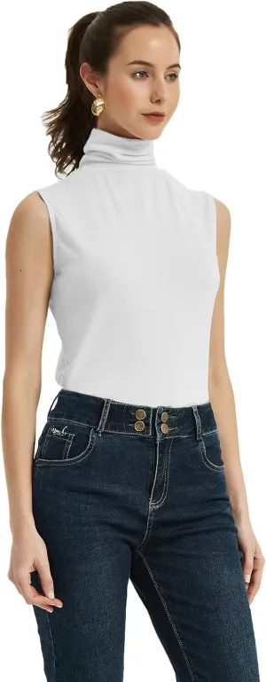 Sunfaynis Women's Soft Cotton Mock Turtleneck Shirt Baselayer Tops Underwear Shirt