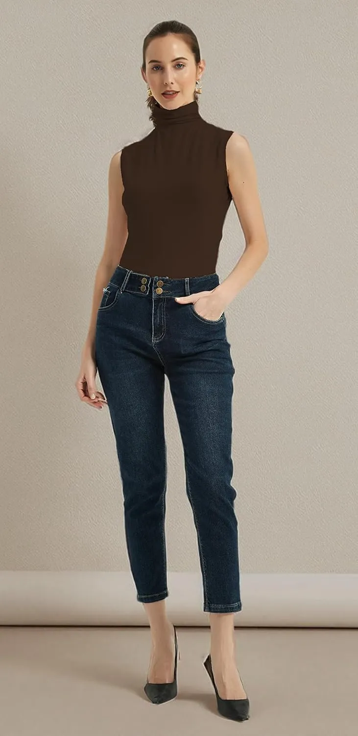 Sunfaynis Women's Soft Cotton Mock Turtleneck Shirt Baselayer Tops Underwear Shirt