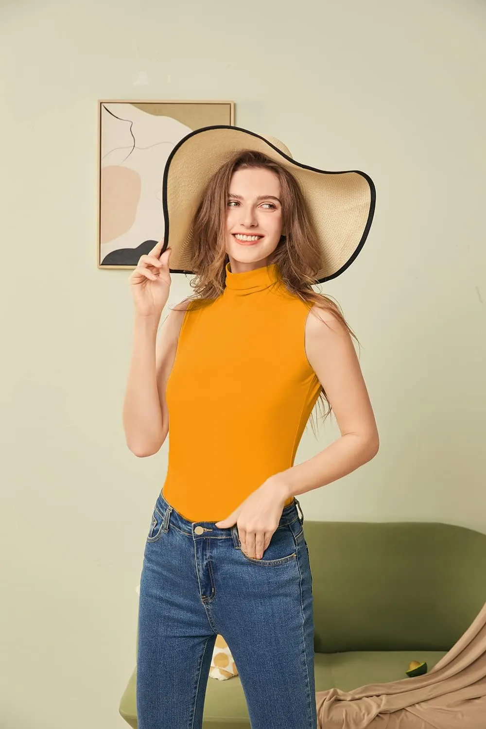Sunfaynis Women's Soft Cotton Mock Turtleneck Shirt Baselayer Tops Underwear Shirt