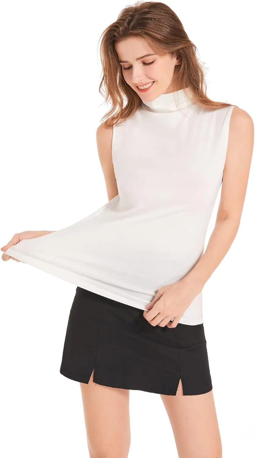 Sunfaynis Women's Soft Cotton Mock Turtleneck Shirt Baselayer Tops Underwear Shirt