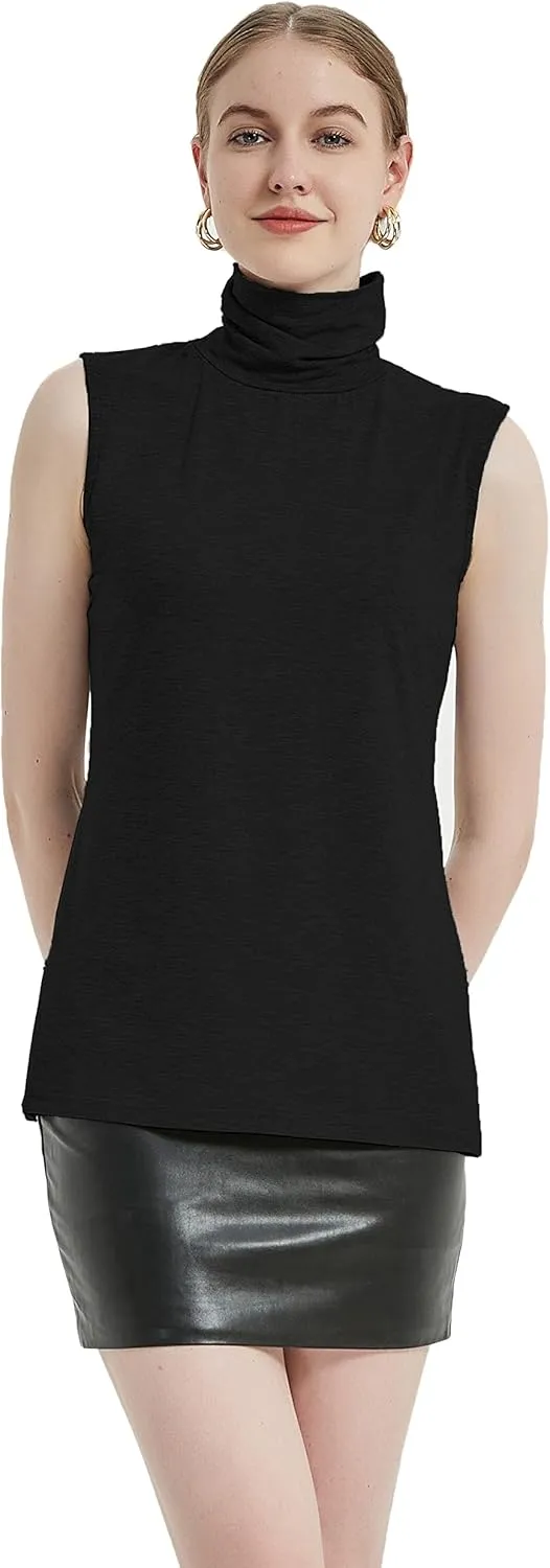 Sunfaynis Women's Soft Cotton Mock Turtleneck Shirt Baselayer Tops Underwear Shirt