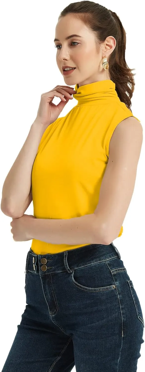 Sunfaynis Women's Soft Cotton Mock Turtleneck Shirt Baselayer Tops Underwear Shirt