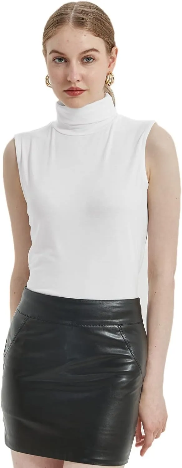 Sunfaynis Women's Soft Cotton Mock Turtleneck Shirt Baselayer Tops Underwear Shirt
