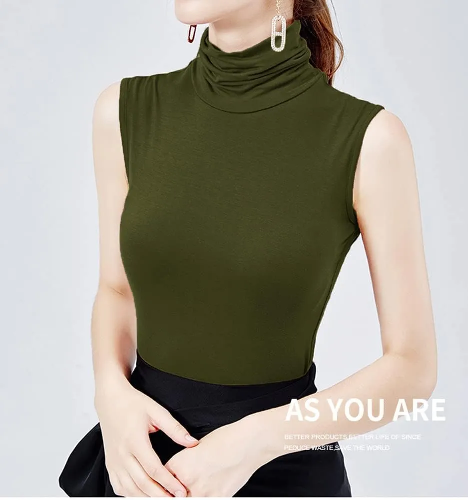 Sunfaynis Women's Soft Cotton Mock Turtleneck Shirt Baselayer Tops Underwear Shirt