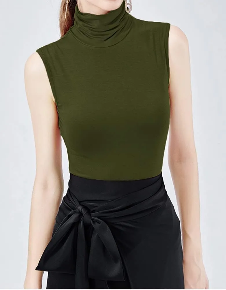 Sunfaynis Women's Soft Cotton Mock Turtleneck Shirt Baselayer Tops Underwear Shirt