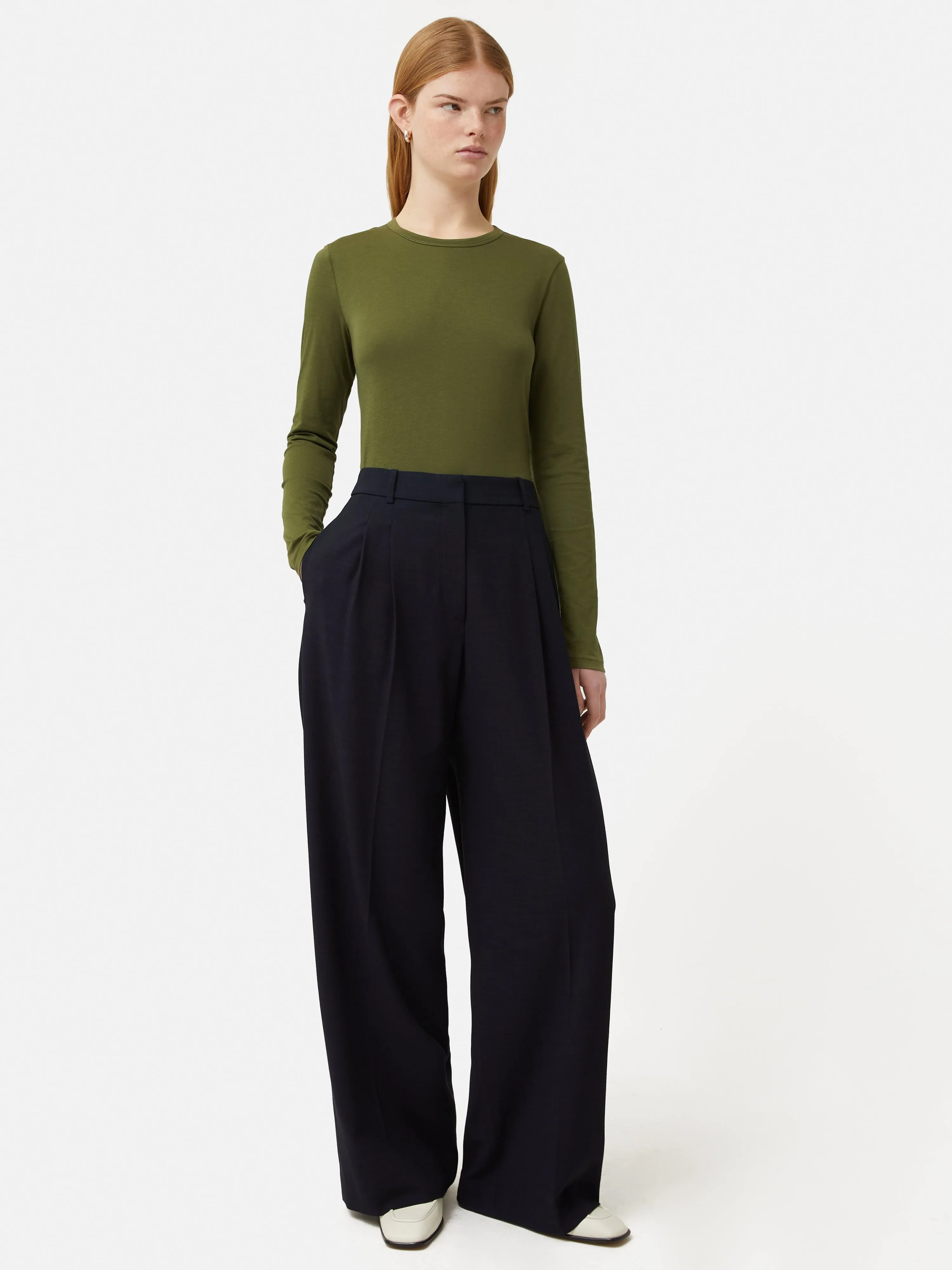 Supima Cotton Long Sleeve Tee | Khaki