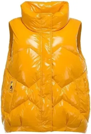 SWEPER Women'S Down Vest - Autumn Winter Women Stand Collar Down Vest Jacket Fashion Glossy Vest Woman Cotton Padded