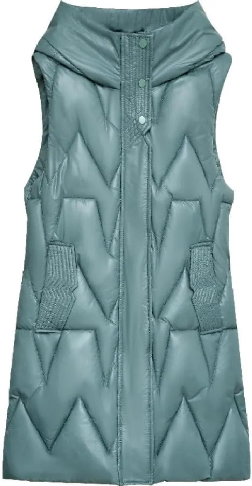 SWEPER Women'S Down Vest - Cotton Padded Jacket Waistcoat Glossy Down Coat Women Autumn Winter Loose Warm Sleeveless Jacket