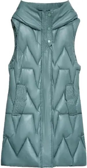 SWEPER Women'S Down Vest - Cotton Padded Jacket Waistcoat Glossy Down Coat Women Autumn Winter Loose Warm Sleeveless Jacket