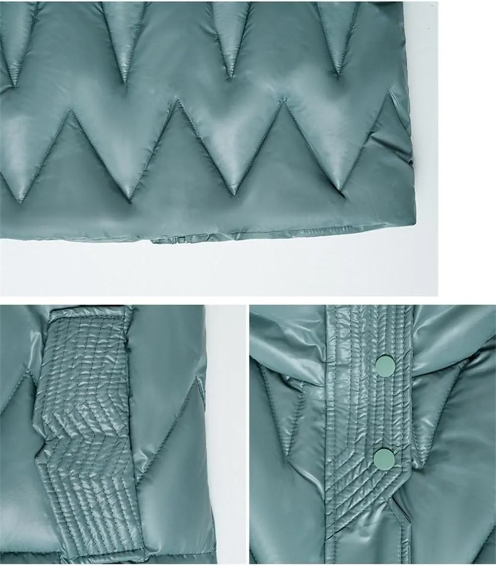 SWEPER Women'S Down Vest - Cotton Padded Jacket Waistcoat Glossy Down Coat Women Autumn Winter Loose Warm Sleeveless Jacket