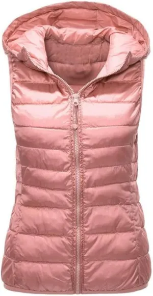 SWEPER Women'S Down Vest - Winter Womens Hooded Outerwear Sleeveless Hooded Jackets Cotton-Padded Warm Color Coat