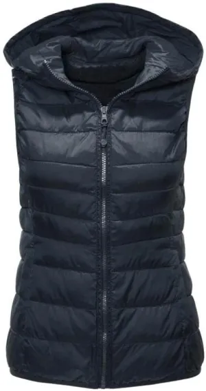 SWEPER Women'S Down Vest - Winter Womens Hooded Outerwear Sleeveless Hooded Jackets Cotton-Padded Warm Color Coat