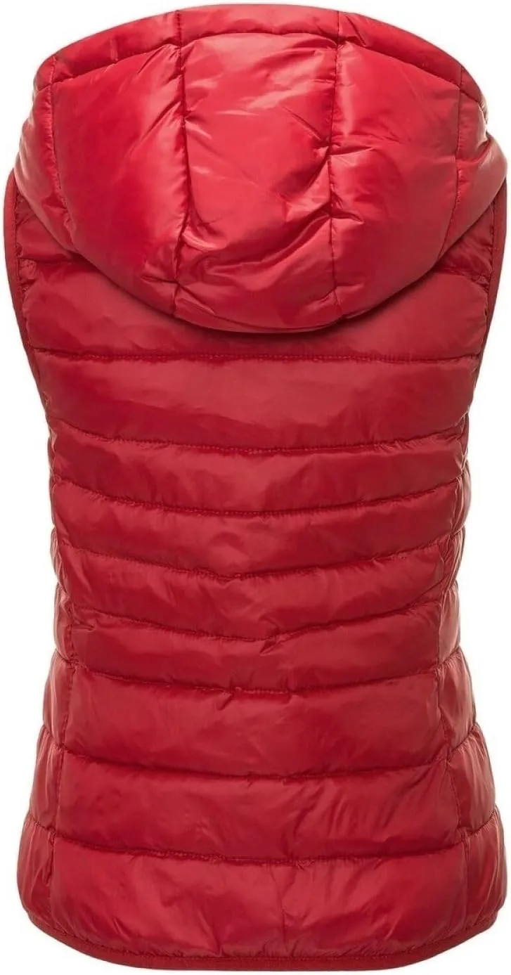 SWEPER Women'S Down Vest - Winter Womens Slim Fit Hooded Outerwear Sleeveless Hooded Jackets Cotton-Padded Warm Color
