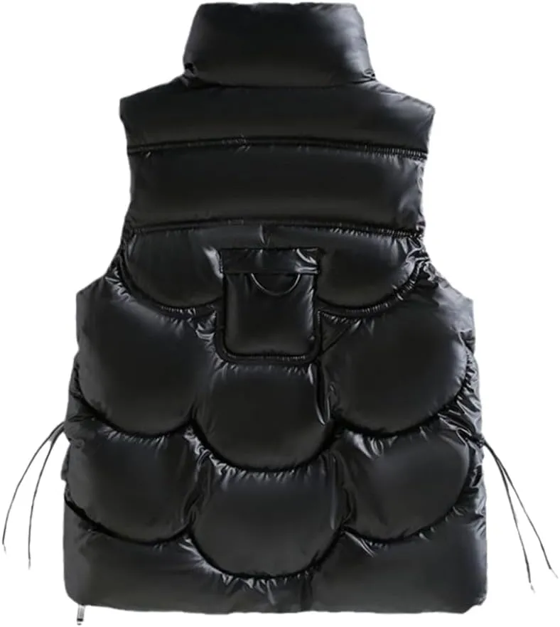 SWEPER Women'S Down Vest - Women Winter Vests Cotton Padded Sleeveless Coat Female Waterproof Waistcoat Student Short Vest