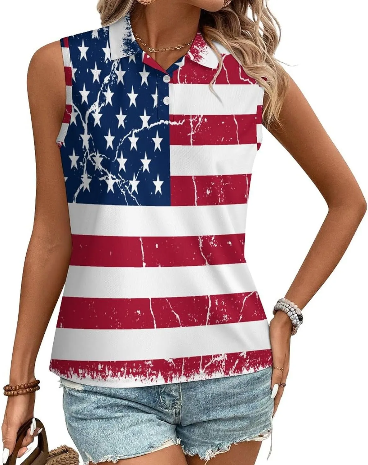 TAIZIYEAH Saint Kitts and Nevis Flag Women's Sleeveless PO-LO Shirts Collared V Neck Tennis Tank Tops Quick Dry Lightweight