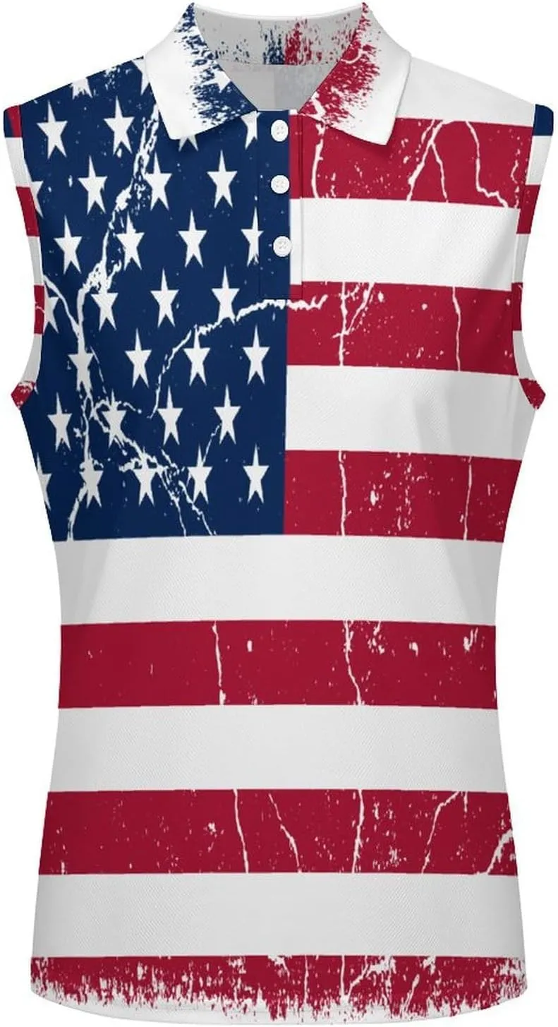 TAIZIYEAH Saint Kitts and Nevis Flag Women's Sleeveless PO-LO Shirts Collared V Neck Tennis Tank Tops Quick Dry Lightweight