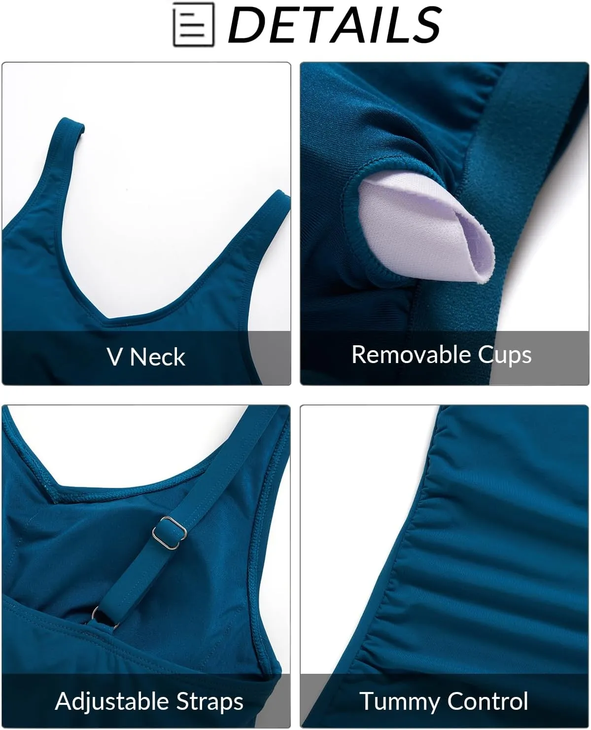 Tankini Swim Top Only - Tummy Control Bathing Suit Top Modest Swimsuit Top No Bottom