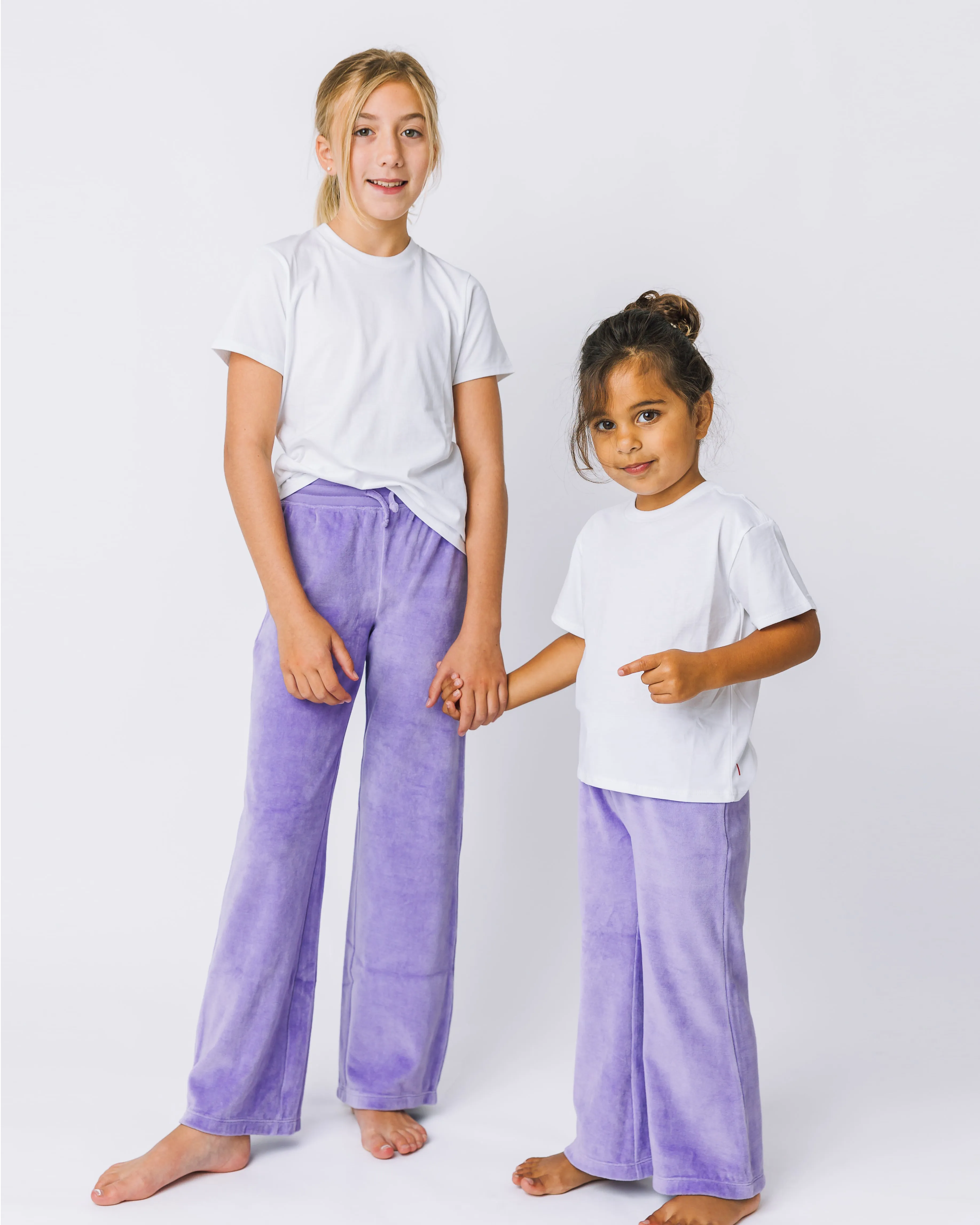 The Organic Velour Wide Leg Pant [Lilac Purple]