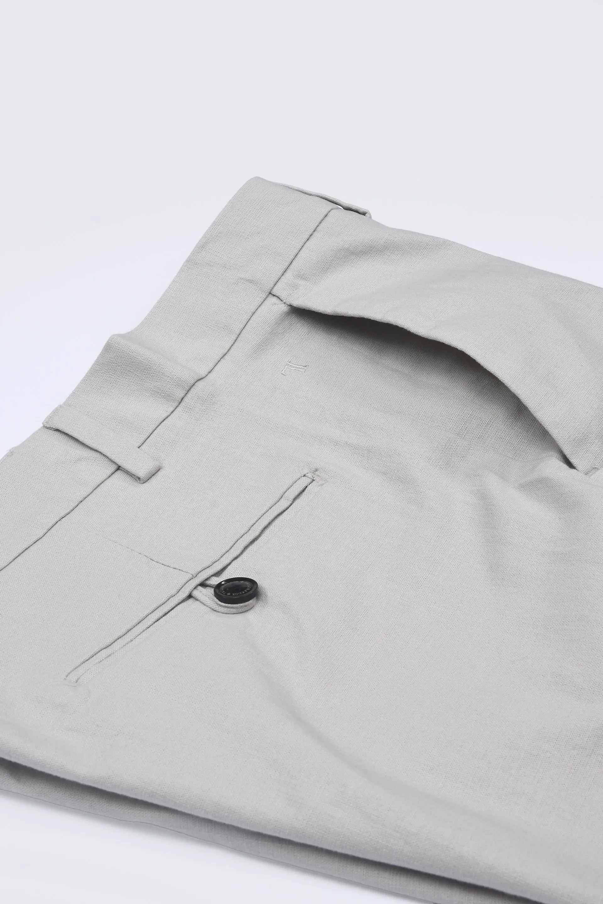 TIMELESS COTTON CHINOS- LINEN FEELS IN LIGHT GREY