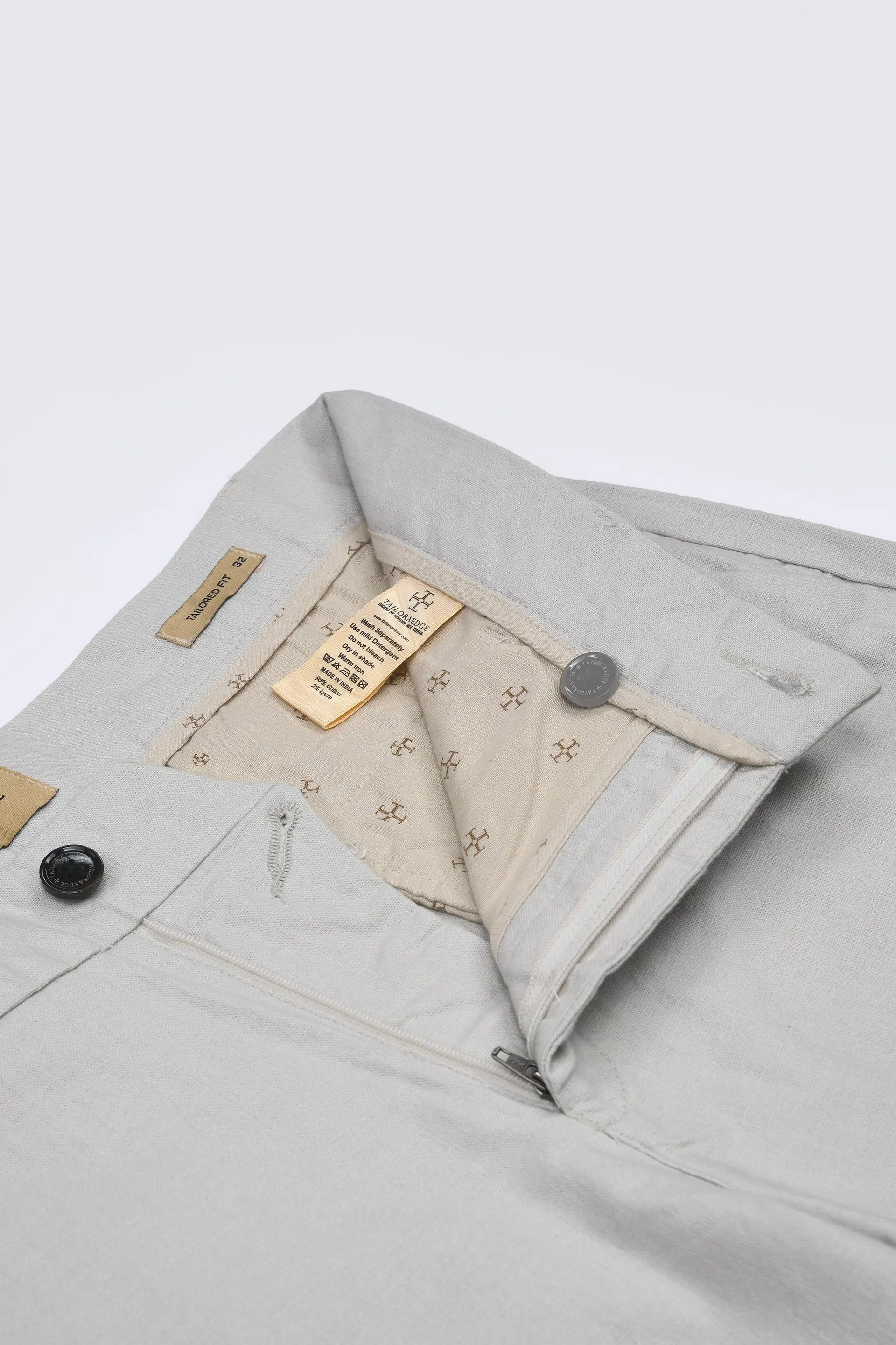 TIMELESS COTTON CHINOS- LINEN FEELS IN LIGHT GREY