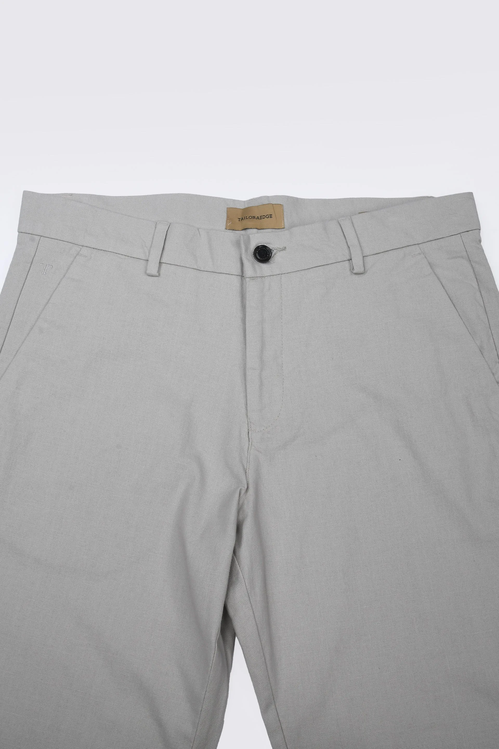 TIMELESS COTTON CHINOS- LINEN FEELS IN LIGHT GREY