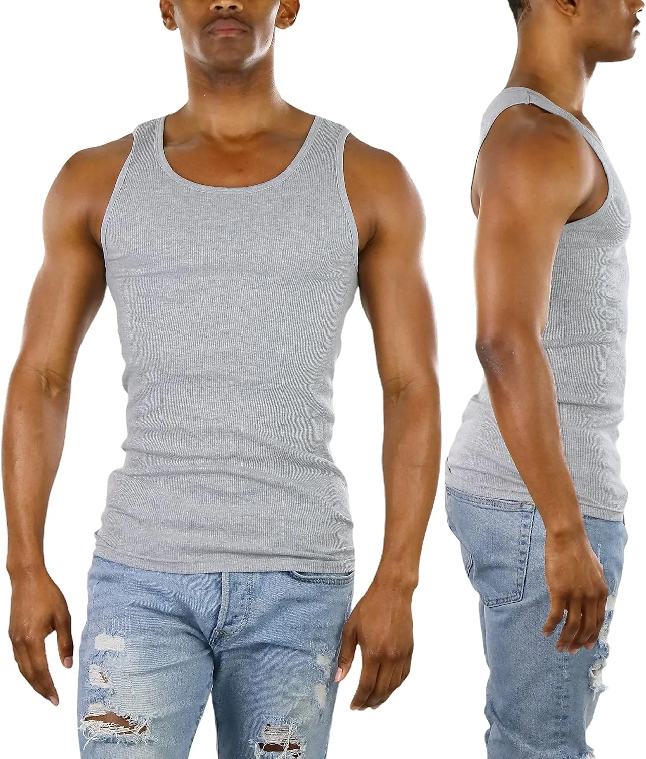 ToBeInStyle Mens Workout A-Shirt Long Muscle Shirt Tank Top
