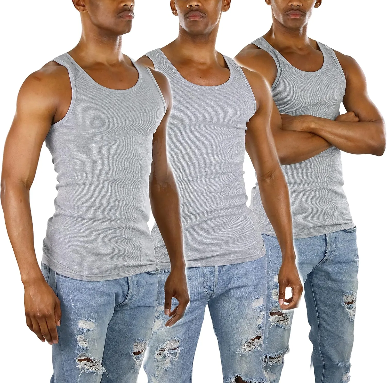ToBeInStyle Mens Workout A-Shirt Long Muscle Shirt Tank Top