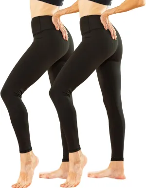 TRIUNION 2 Pack High Waisted Leggings for Women No See-Through Tummy Control Yoga Leggings for Women Workout Running Leggings