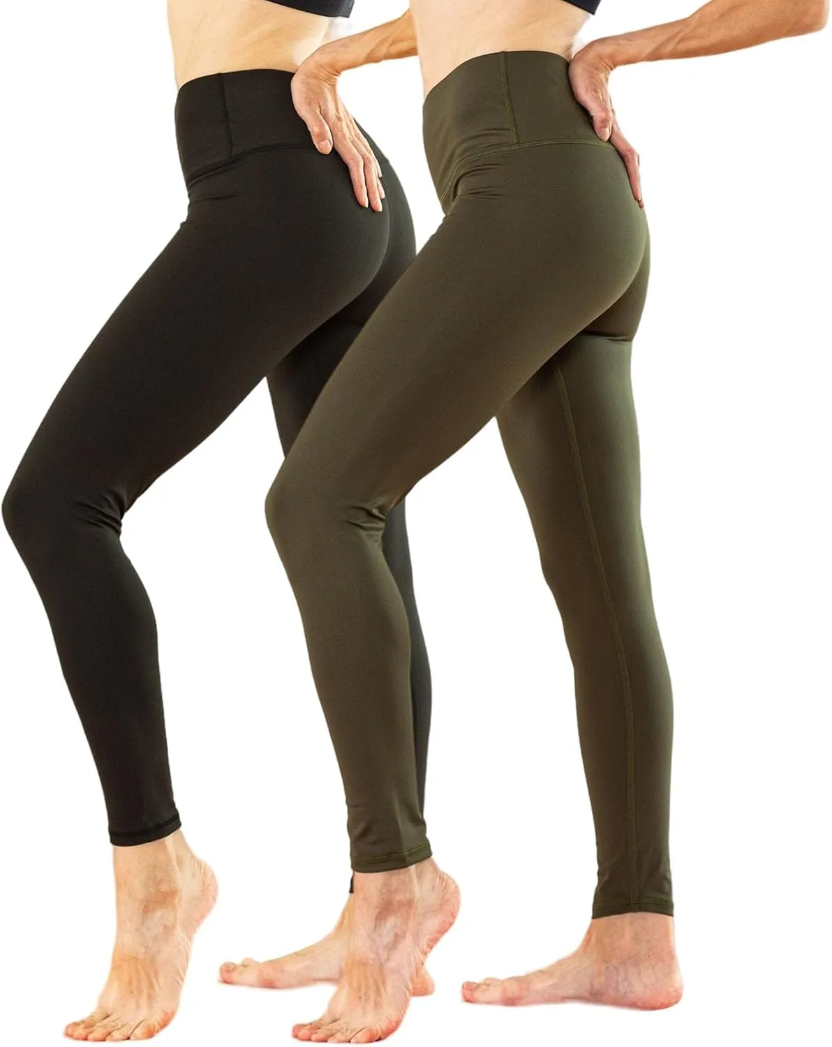 TRIUNION 2 Pack High Waisted Leggings for Women No See-Through Tummy Control Yoga Leggings for Women Workout Running Leggings