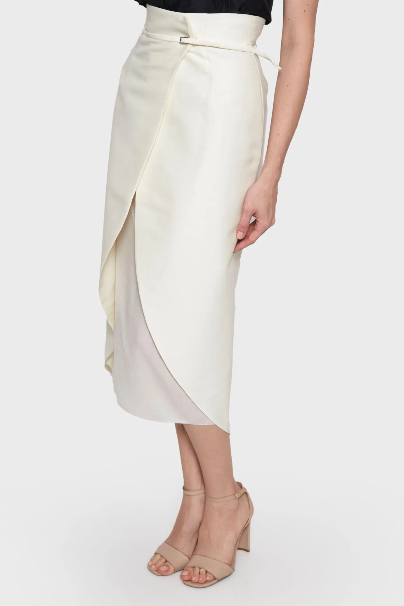 Tulip Wrap Midi Skirt