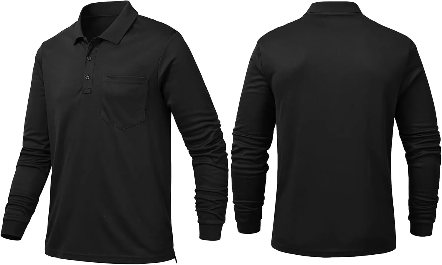 Tyhengta Men's Polo Shirt Long Sleeve Quick Dry Athletic Performance Shirts Pique Golf Shirt
