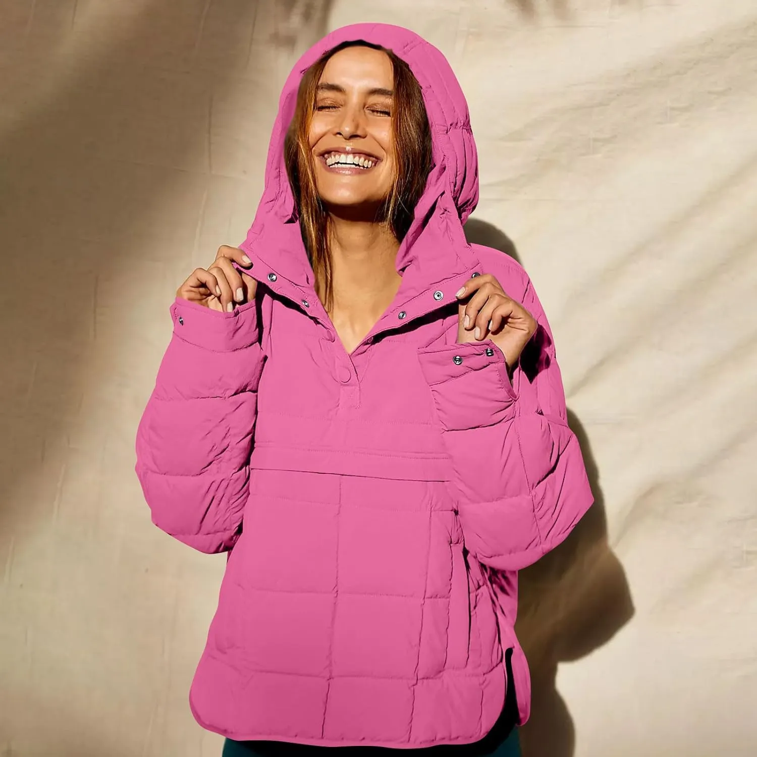 UOFOCO Womens Puffer Jacket with Hood Winter Packable Pullover Down Jackets Winter Quilted Jacket Coats for Women 2024