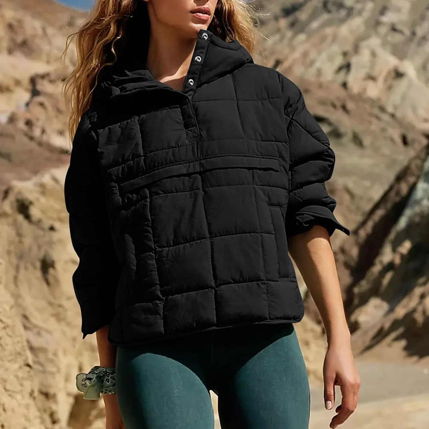 UOFOCO Womens Puffer Jacket with Hood Winter Packable Pullover Down Jackets Winter Quilted Jacket Coats for Women 2024