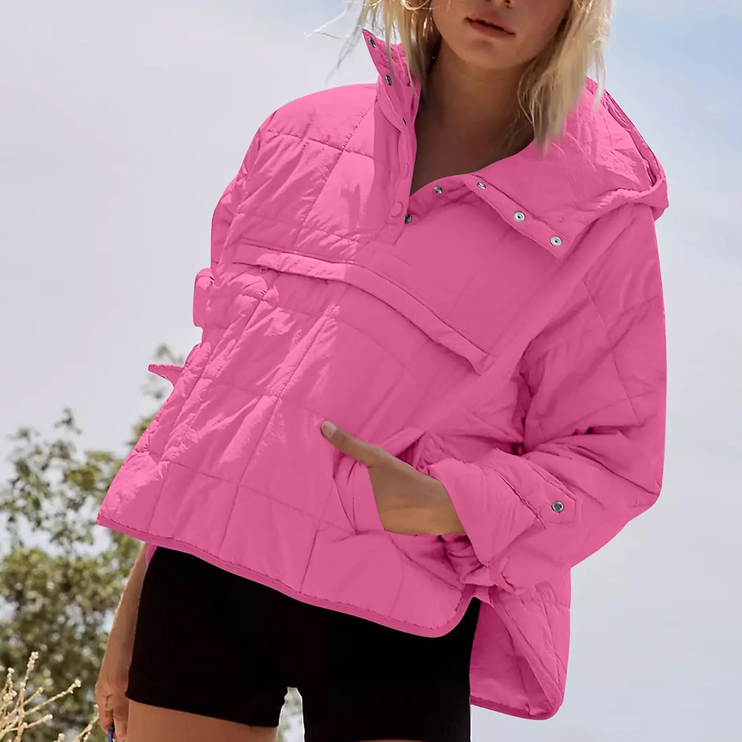 UOFOCO Womens Puffer Jacket with Hood Winter Packable Pullover Down Jackets Winter Quilted Jacket Coats for Women 2024