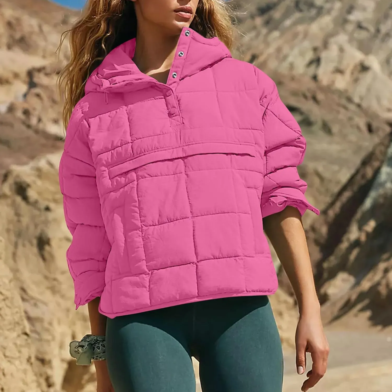 UOFOCO Womens Puffer Jacket with Hood Winter Packable Pullover Down Jackets Winter Quilted Jacket Coats for Women 2024