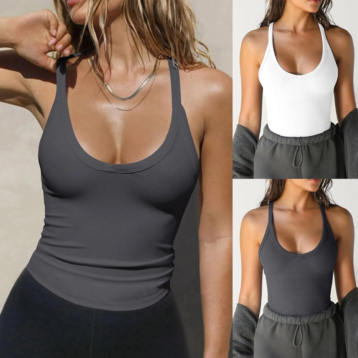 Veraella Tank Top, Veraella Women's Solid Racerback Tank Top, Veraella Women's Racerback Camisole Tank Top