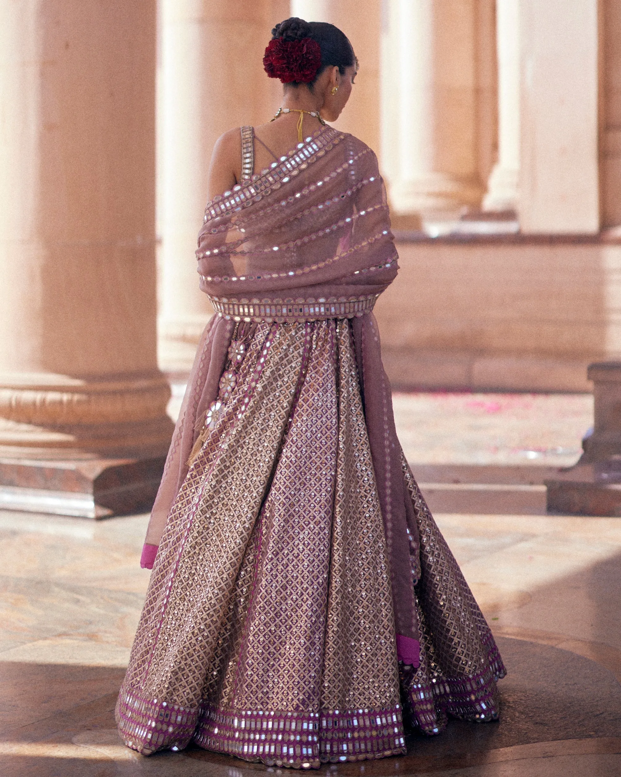 Vibrant Deep Beige Lehenga Set