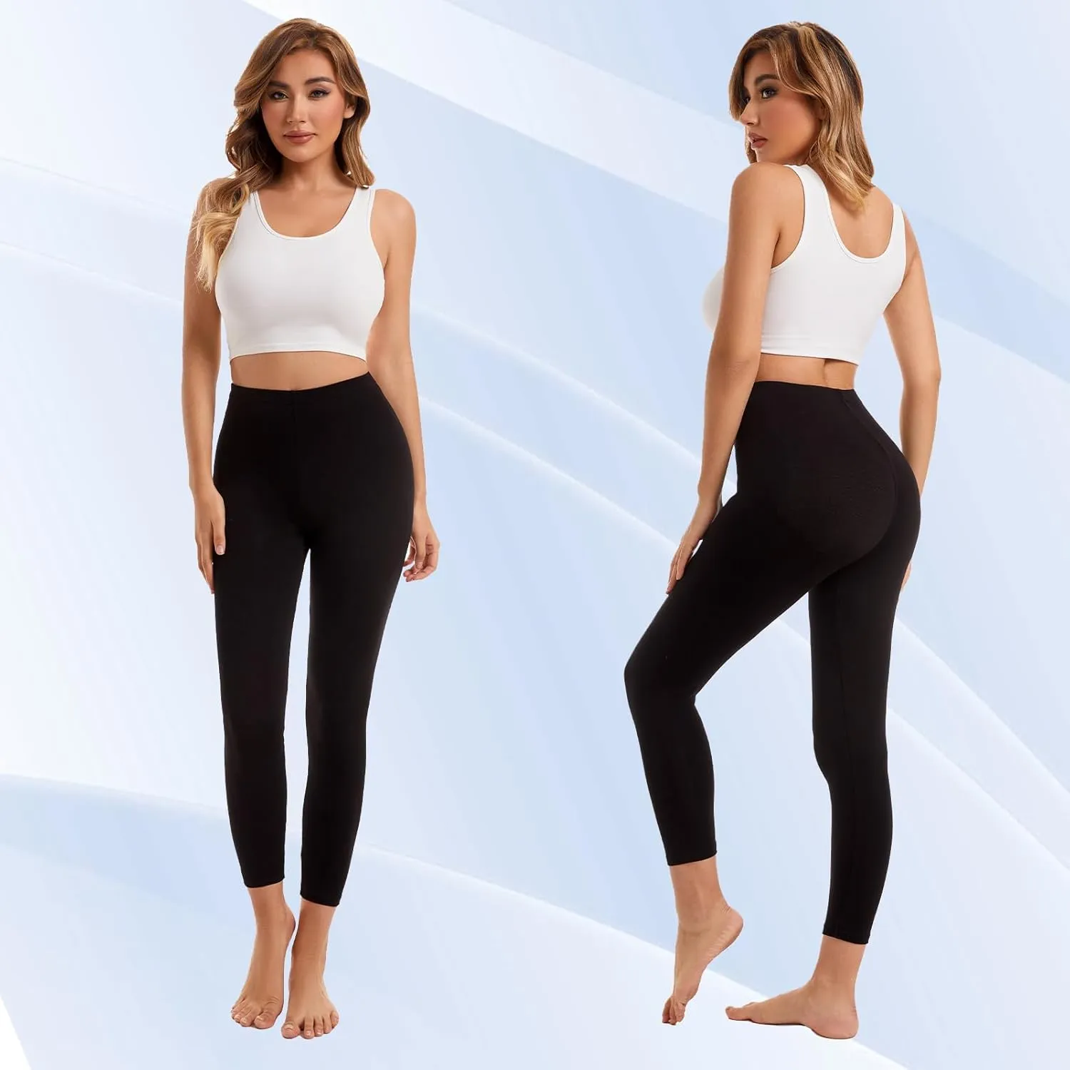 Vinconie Thin Leggings for Women Yoga Pants Workout Leggings Full Length Soft