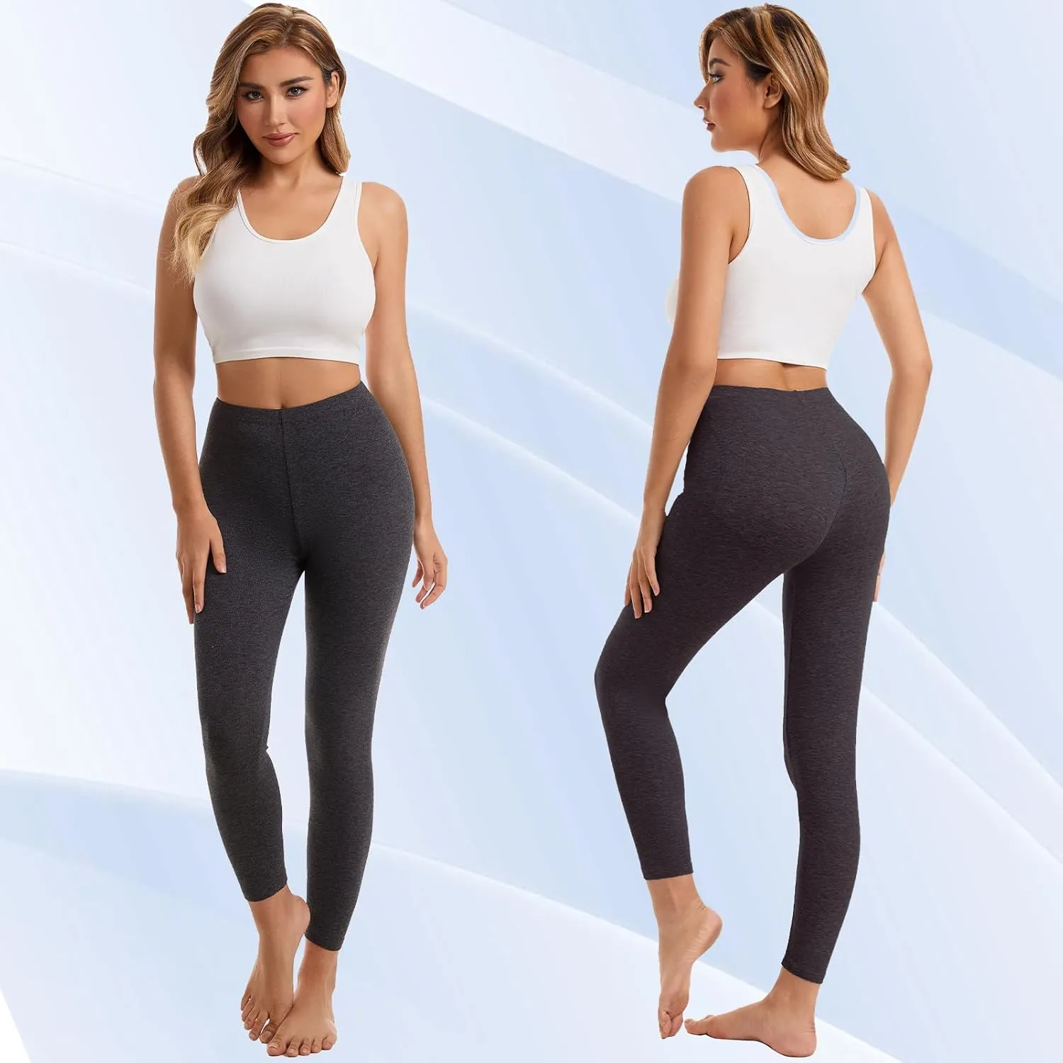 Vinconie Thin Leggings for Women Yoga Pants Workout Leggings Full Length Soft