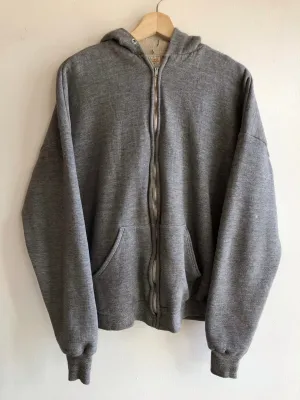 Vintage 1970s Thermal-Lined Zip Up Hooded Sweatshirt