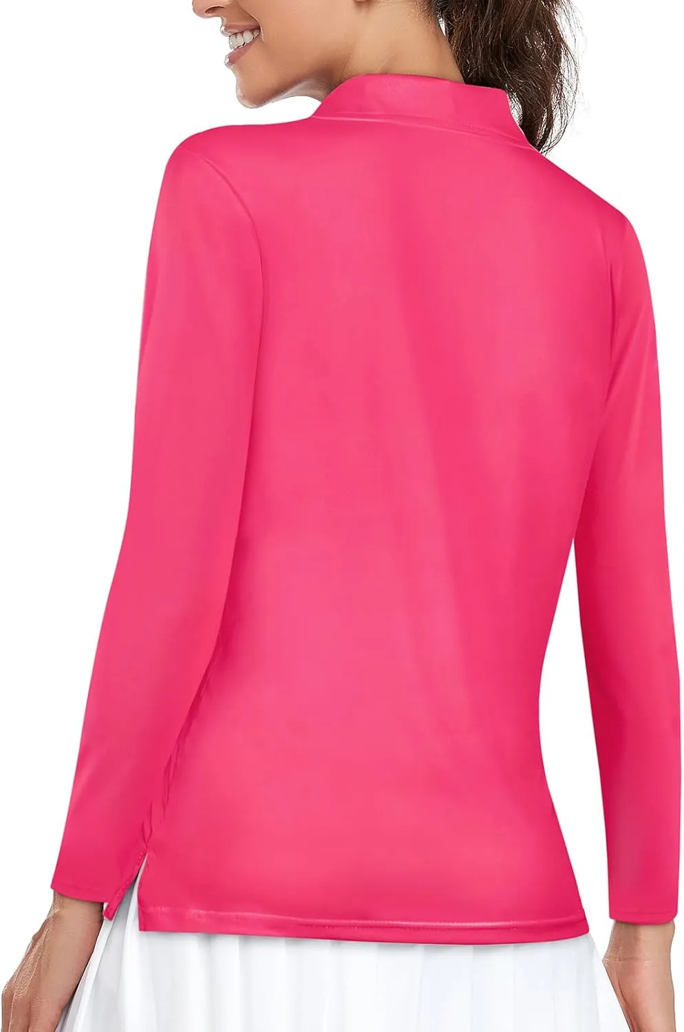 Viracy Womens Golf Shirt UPF50  Sun Protection Long Sleeve 1/4 Zip Up Polo Workout Tops Fast Dry Fit Moisture Wicking