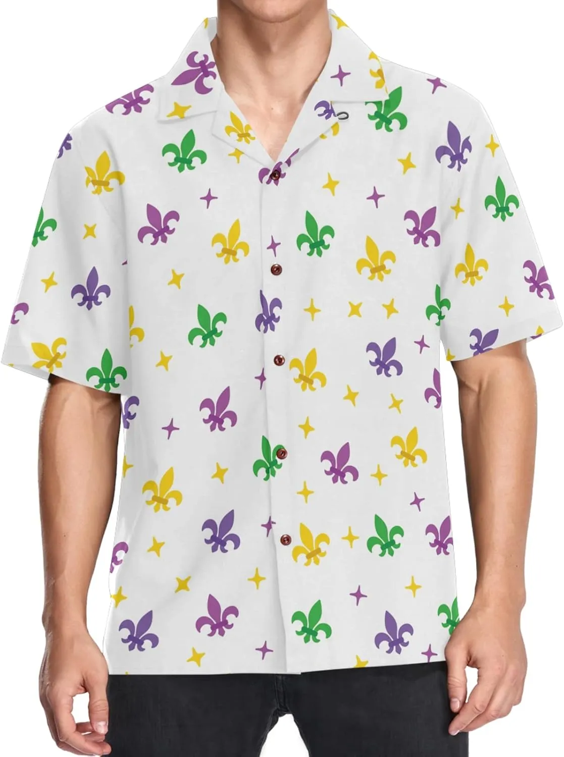 visesunny Mens Casual Button Down Short Sleeve Hawaiian Shirt Aloha Shirt