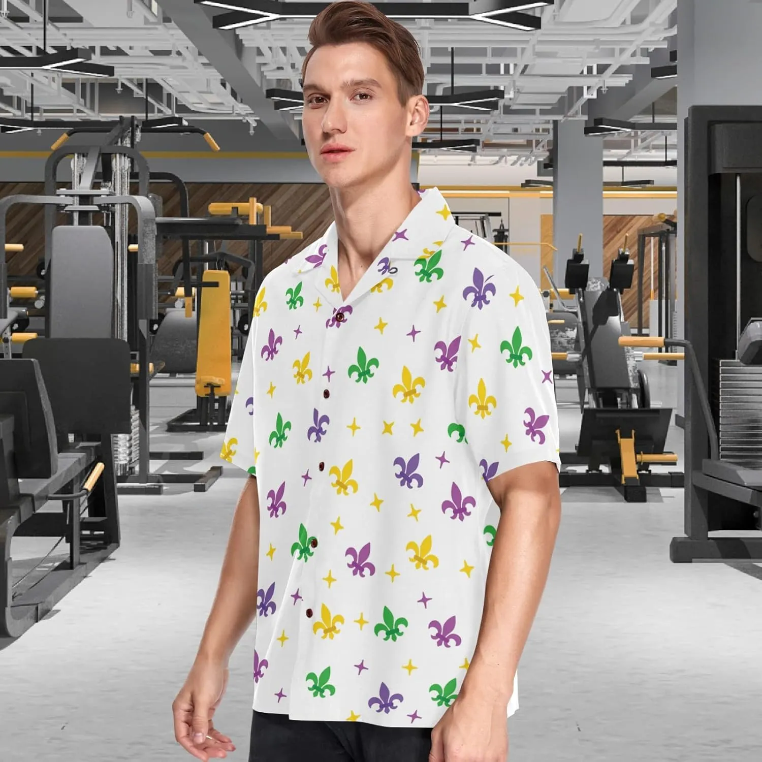 visesunny Mens Casual Button Down Short Sleeve Hawaiian Shirt Aloha Shirt