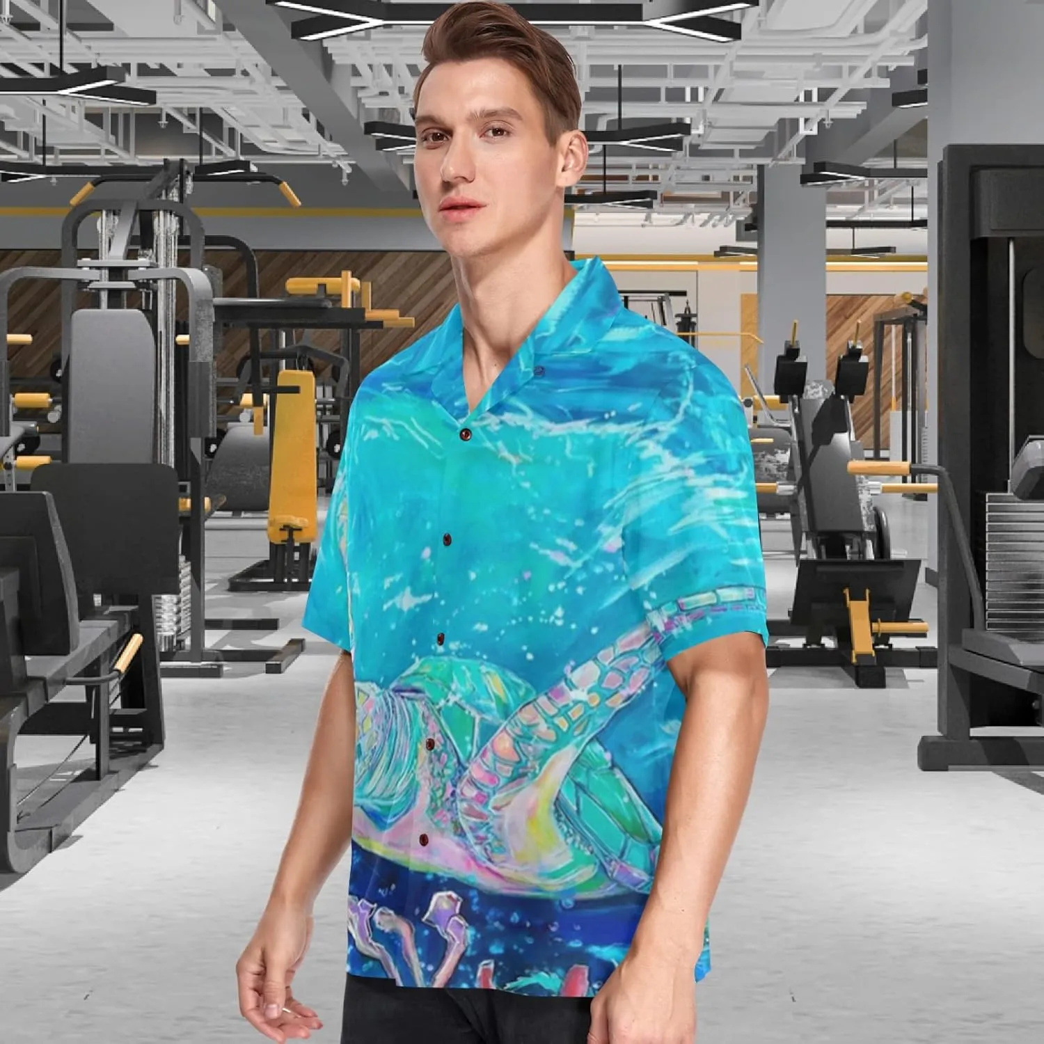 visesunny Mens Casual Button Down Short Sleeve Hawaiian Shirt Aloha Shirt
