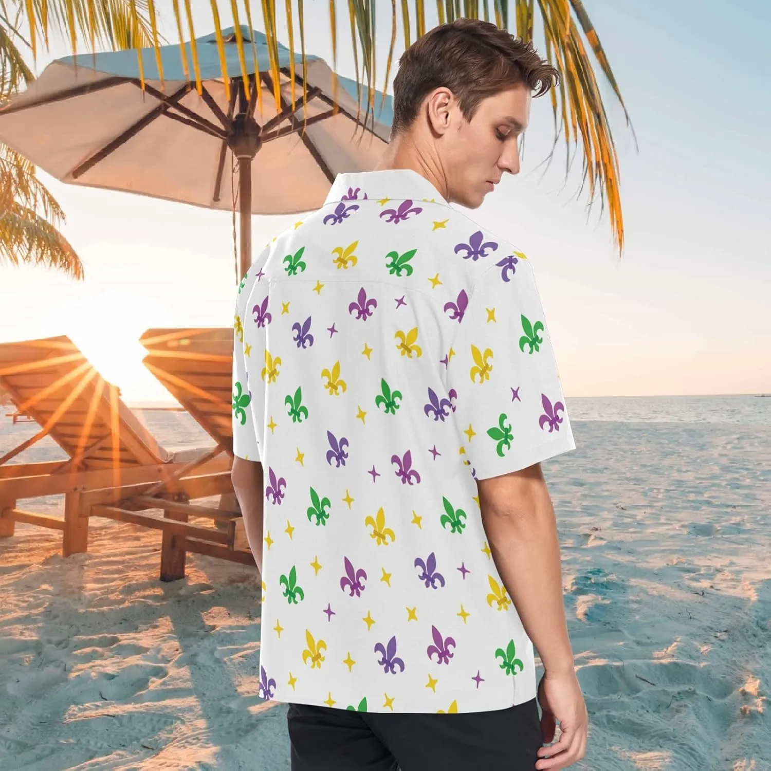 visesunny Mens Casual Button Down Short Sleeve Hawaiian Shirt Aloha Shirt